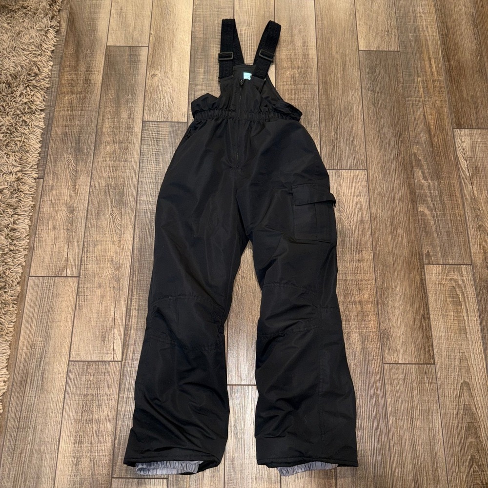 Iceburg Outerwear Youth XL 14/16 Black Snow Bibs Insulated Ski Pants Overalls